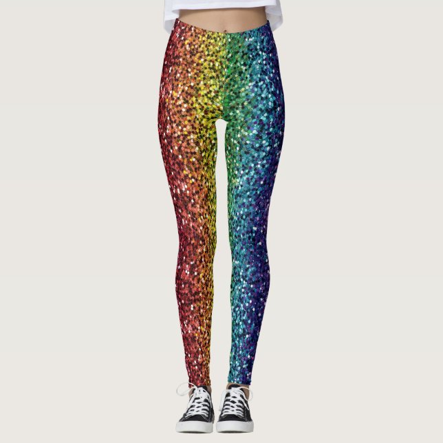 Glitter Rainbow Fade Pattern – Sparkling Color  Leggings (Vorderseite)