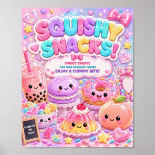 Glitter Regenbogen Squishy Snacks Geburtstagsfeier Poster