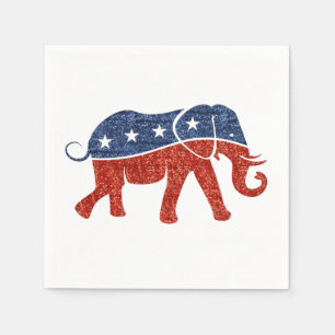 glitter republikanischer Elefant Papier Servietten
