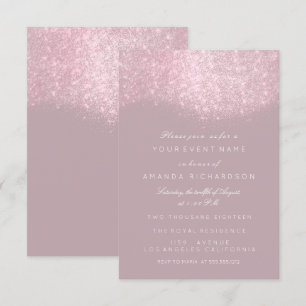 Glitter Rosa Mauve Grau Weiß Pastell Forma Elegant Einladung