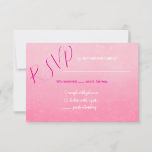 Glitter Rosa Quinceñera RSVP-Karte RSVP Karte