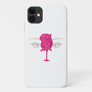 Glitter Rose Eyes Shirt | Pink Rose Aesthetic Tee Case-Mate iPhone Hülle