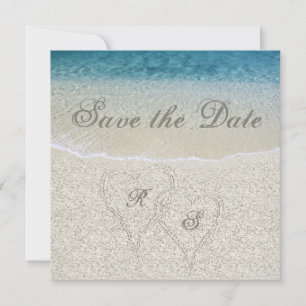Glitter Sandy Beach-Hochzeit - Save the Date Einladung