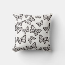 Glitter Schmetterling Schwarz-Weiß Dekor Wurfdecke