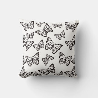 Glitter Schmetterling Schwarz-Weiß Dekor Wurfdecke Kissen