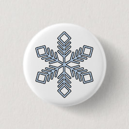 Glitter-Schneeflocke - Babyblaue Äste Button
