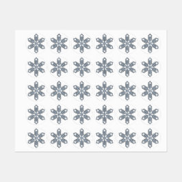 Glitter-Schneeflocke - Babyblaue Äste Etiketten