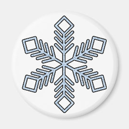 Glitter-Schneeflocke - Babyblaue Äste Magnet
