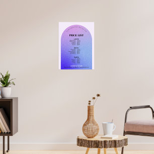 Glitter-Schönheits-Make-up-Nagelsalon-Menü-Preisli Poster