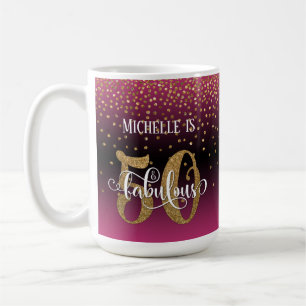 Glitter & Script 50 & Fantastisch, Hot Pink Ombre Kaffeetasse