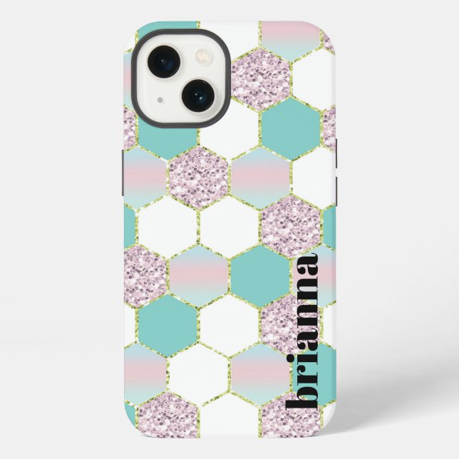 Glitter-Sechseck Case-Mate iPhone-Hülle iPhone Hülle (Rückseite)