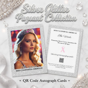 Glitter Shine Pageant Autogrammkarten QR-Code Einladung