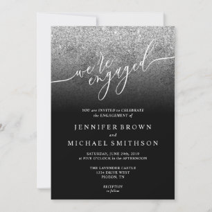 Glitter Silber SPARKle Signature Verlobt Einladung