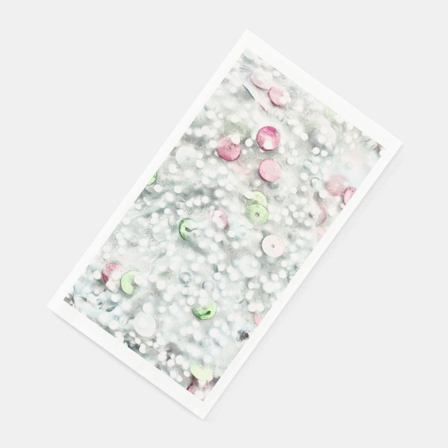 Glitter Slime Guest Towels White Serviette (Ecke)