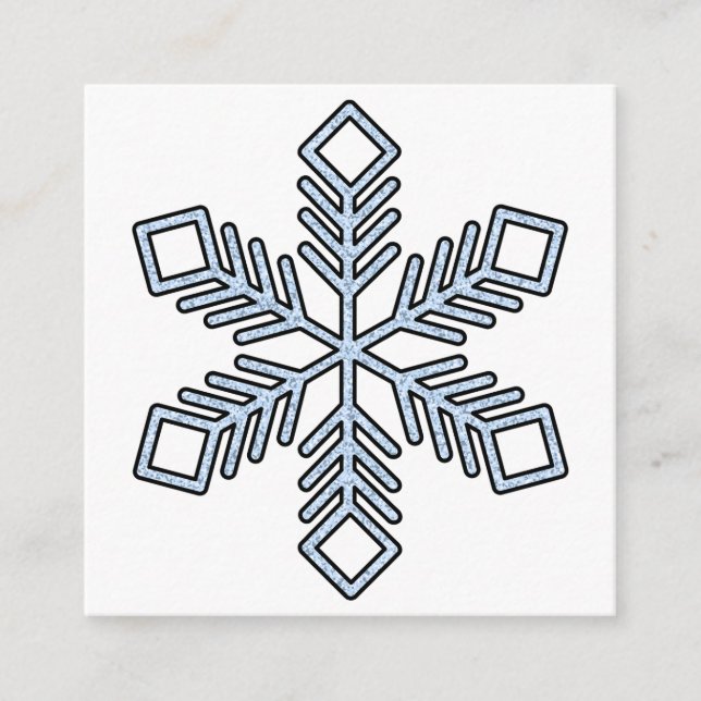 Glitter Snowflake - Baby Blue Branches Begleitkarte (Vorderseite)