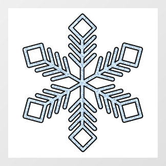 Glitter Snowflake - Baby Blue Branches Fensteraufkleber