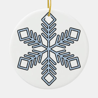 Glitter Snowflake - Baby Blue Branches Keramik Ornament