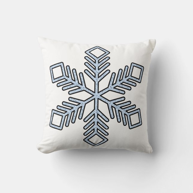 Glitter Snowflake - Baby Blue Branches Kissen (Vorderseite)