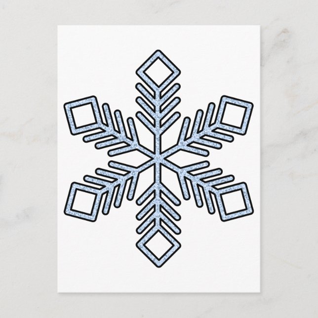 Glitter Snowflake - Baby Blue Branches Postkarte (Vorderseite)