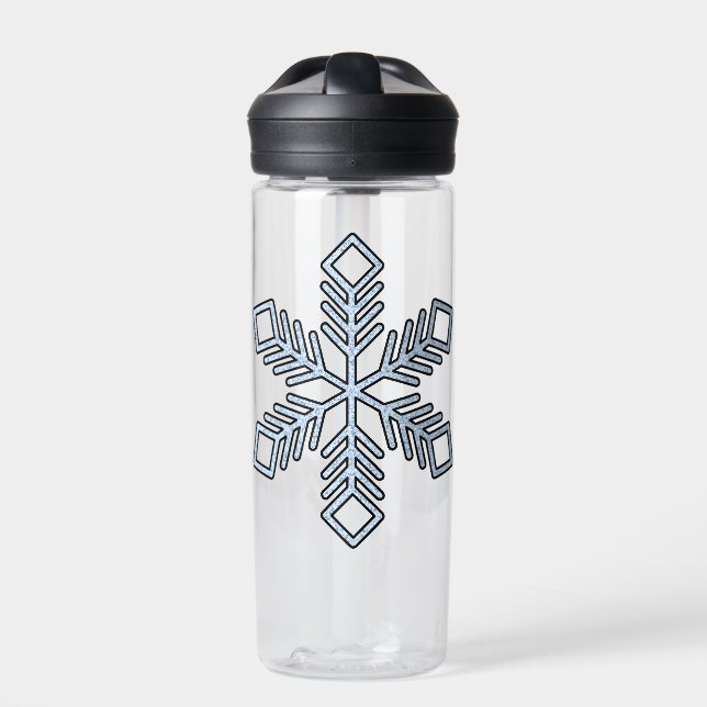 Glitter Snowflake - Baby Blue Branches Trinkflasche (Vorderseite)