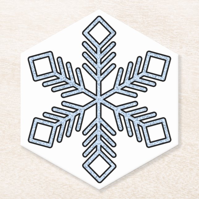 Glitter Snowflake - Baby Blue Branches Untersetzer (Vorderseite)