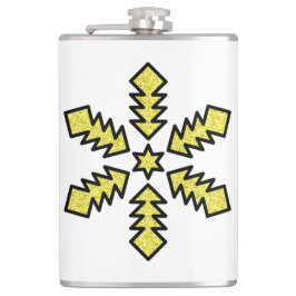 Glitter Snowflake - Yellow Star Flachmann