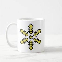 Glitter Snowflake - Yellow Star Kaffeetasse