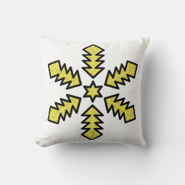 Glitter Snowflake - Yellow Star Kissen