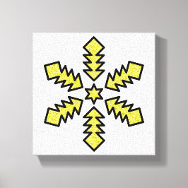 Glitter Snowflake - Yellow Star Leinwanddruck