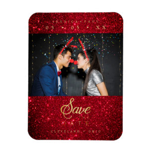 Glitter-Spaß-Foto-Weihnachten-Paar-whimsical-Schri Magnet