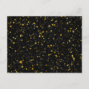 Glitter Stars3 - Gold Black Postkarte