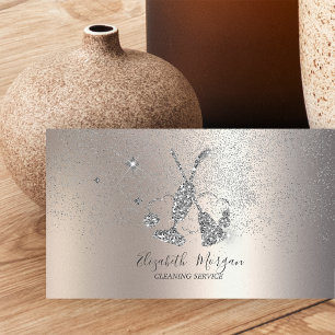 Glitter-Staubsauger, Besen, Konfetti Visitenkarte