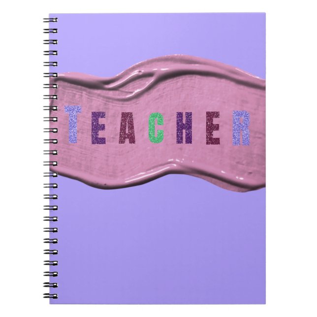 Glitter Teacher Colorful Letters  Notizblock (Vorderseite)