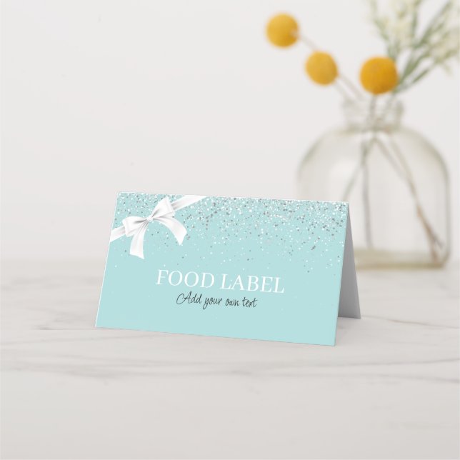 Glitter Tiffany Lebensmitteletikett Karte (Vorderseite)