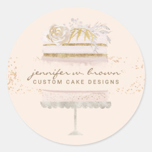 Glitter-Torte Bäckerei Konditorei Creme Runder Aufkleber