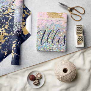 Glitter und Marmor personalisiert  Geschenkpapier