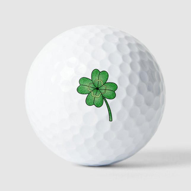Glitter Vierblattklee Golfball (Vorderseite)