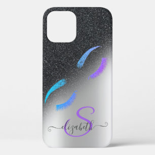 Glitter Wimpern Schwarz Glitter Ombre Silber Case-Mate iPhone Hülle