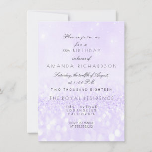 Glitter zartes Pastell-Lavendel Lila Amethyst Einladung