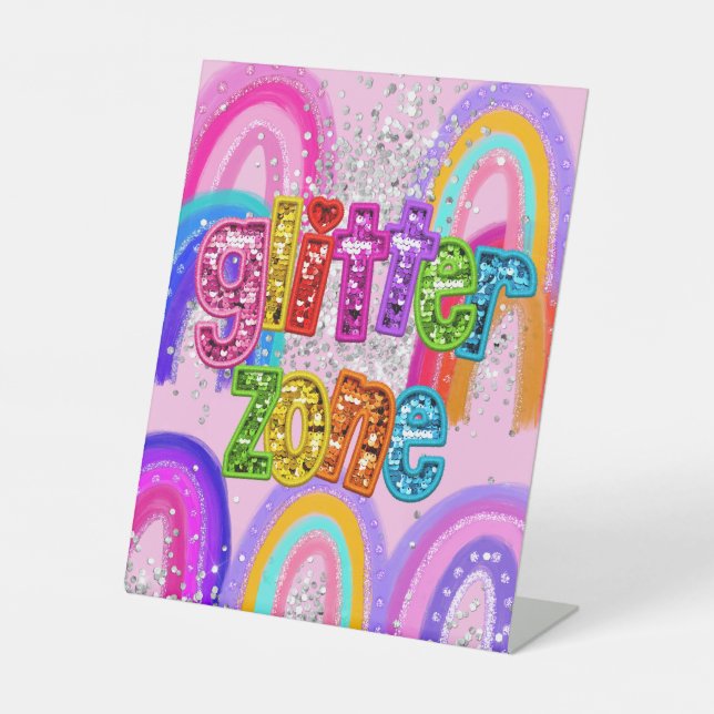 Glitter Zone Sockelschild (Vorderseite)