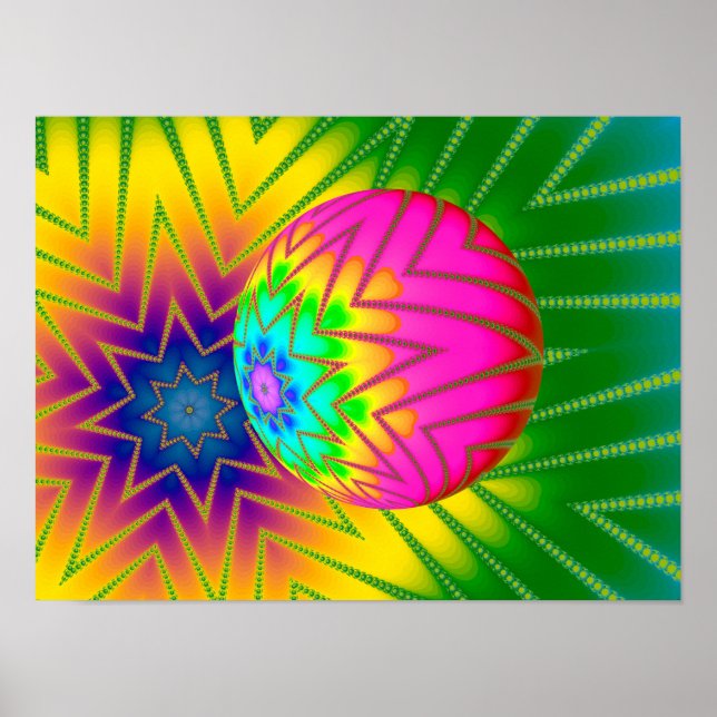 Glitterball-Fraktal Poster (Vorne)