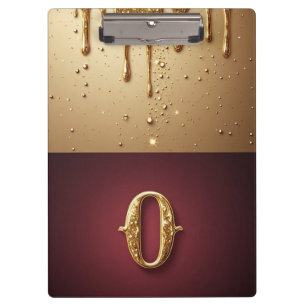 Glitterbuchstabe O Monogramm mit tropfender Flüssi Klemmbrett