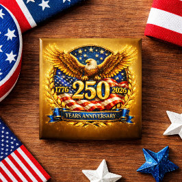 Glittered Semiquincentennial Eagle Emblem Button