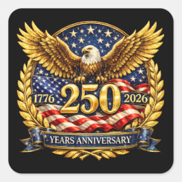 Glittered Semiquincentennial Eagle Emblem Quadratischer Aufkleber