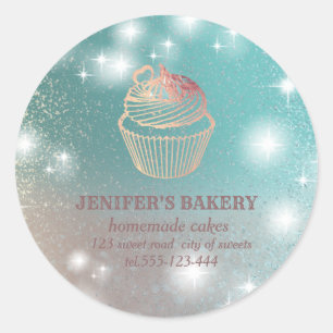 Glitterie Funkeln Button & Whisk Koch Bäckerei Runder Aufkleber