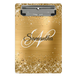 Glitterie Gold Extravagant Monogram Mini Klemmbrett