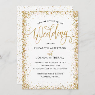 Glitterie Hochzeit Einladung in Imitate Gold Glitz
