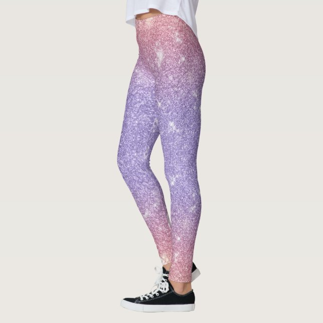 Glitterie Lila und rosa Leggings (Links)