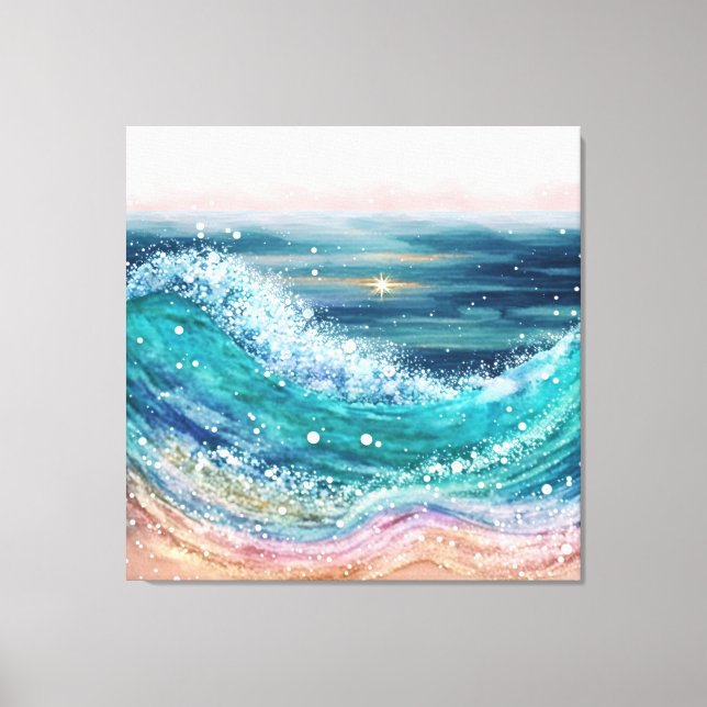 Glitterie Ocean Waves Leinwanddruck (Vorderseite)