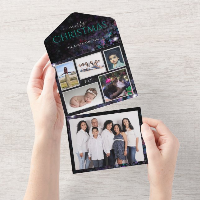 Glitterie Personalisierte Fotos Weihnachtskarte All In One Einladung (Abreißen)